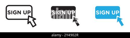 Signup icon vector line logo mark or symbol set collection outline style Stock Vector
