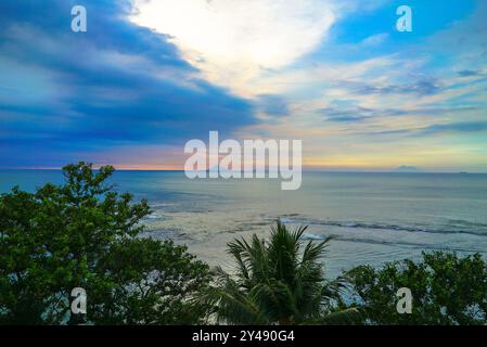 Sunset at anyer beach, Banten, Indonesia Stock Photo