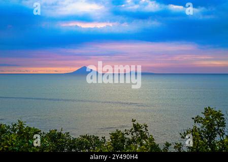 Sunset at anyer beach, Banten, Indonesia Stock Photo