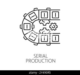 Serial manufacturing icon outline vector. Process production. Factory ...