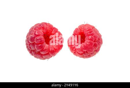 Raspberry. Rasberries isolated on white background. Raspberry collection. Stock Photo