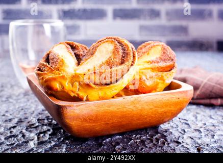 Easter breakfast Holliday concept. Easter bunny buns rolls with cinnamon Stock Photo