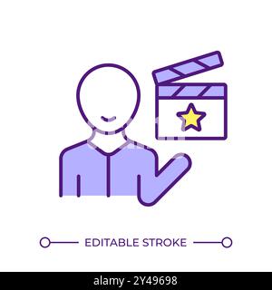 Clapper person RGB color icon Stock Vector