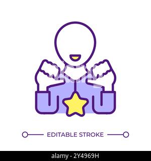 Star actor RGB color icon Stock Vector