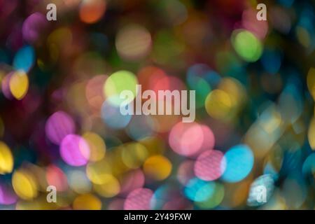 Abstract colorful bokeh defocused party lights background. Bokeh lights background. Soft focus. Stock Photo