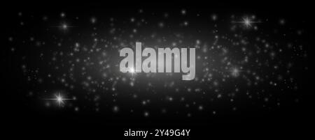 Glare light effect. Star white dust, sparkles. Glowing stars, lights, sparkles, flashes. On a transparent background. Neon light. Night star Stock Vector