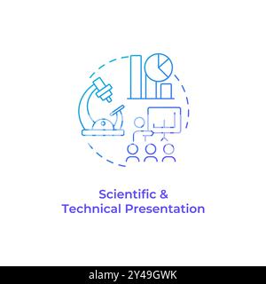 Scientific and technical presentation blue gradient concept icon Stock Vector