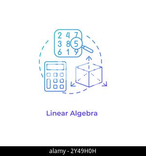 Linear algebra blue gradient concept icon Stock Vector