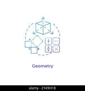 Geometry blue gradient concept icon Stock Vector