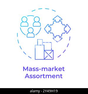 Mass market assortment blue gradient concept icon Stock Vector