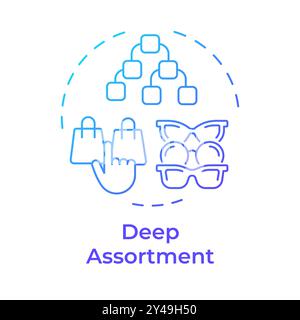 Deep assortment blue gradient concept icon Stock Vector