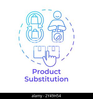 Product substitution blue gradient concept icon Stock Vector