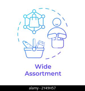 Wide assortment blue gradient concept icon Stock Vector