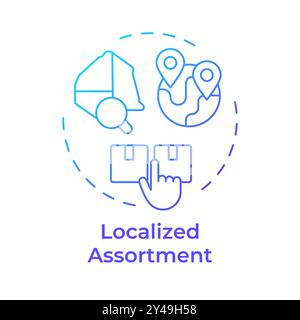 Localized assortment blue gradient concept icon Stock Vector