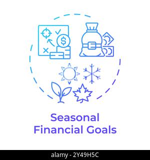 Seasonal financial goals blue gradient concept icon Stock Vector