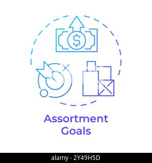 Assortment goals blue gradient concept icon Stock Vector
