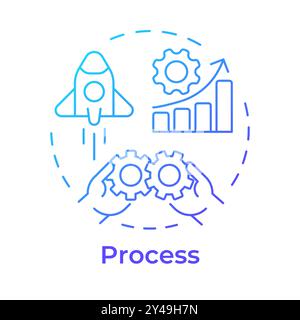 Process blue gradient concept icon Stock Vector