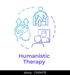 Humanistic therapy blue gradient concept icon Stock Vector