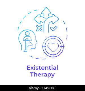 Existential therapy blue gradient concept icon Stock Vector