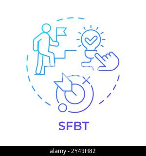 SFBT blue gradient concept icon Stock Vector