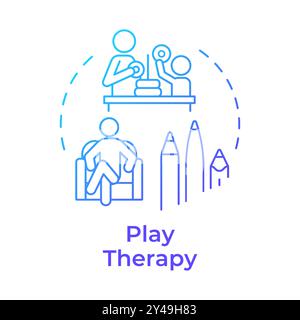 Play therapy blue gradient concept icon Stock Vector