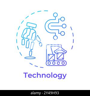 Technology blue gradient concept icon Stock Vector