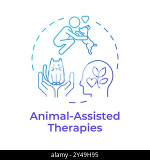 Animal-assisted therapies blue gradient concept icon Stock Vector