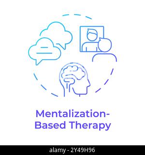 Mentalization-based therapy blue gradient concept icon Stock Vector