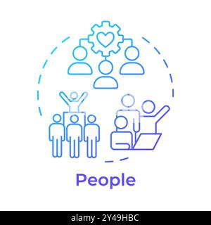 People blue gradient concept icon Stock Vector