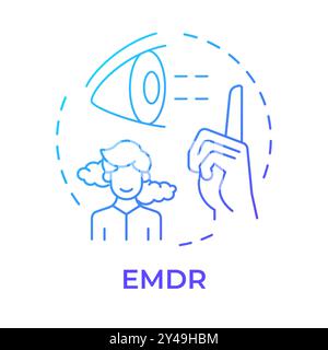 EMDR blue gradient concept icon Stock Vector
