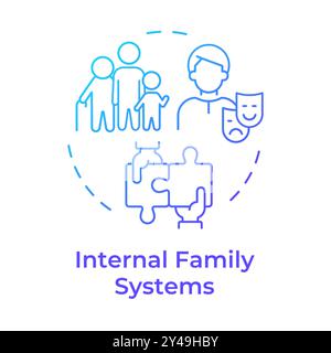 Internal family systems blue gradient concept icon Stock Vector