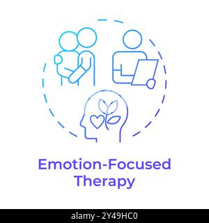 Emotion-focused therapy blue gradient concept icon Stock Vector