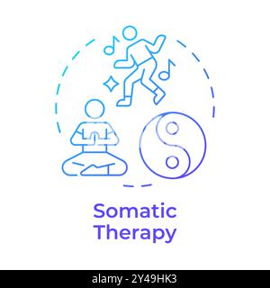Somatic therapy blue gradient concept icon Stock Vector