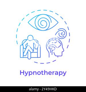 Hypnotherapy blue gradient concept icon Stock Vector