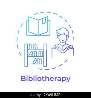 Bibliotherapy blue gradient concept icon Stock Vector