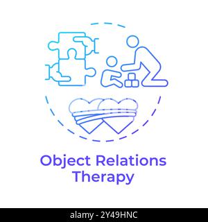Object relations therapy blue gradient concept icon Stock Vector