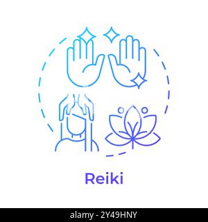 Reiki blue gradient concept icon Stock Vector