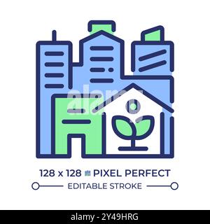 Urban farming pixel perfect RGB color icon Stock Vector