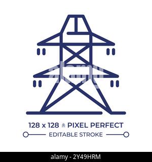 Power line pixel perfect RGB color icon Stock Vector