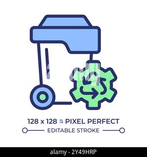 Waste management pixel perfect RGB color icon Stock Vector