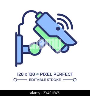 Smart security pixel perfect RGB color icon Stock Vector