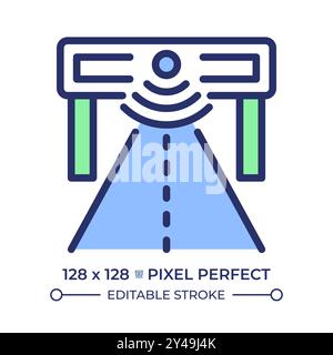Smart road pixel perfect RGB color icon Stock Vector