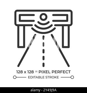 Smart road pixel perfect linear icon Stock Vector