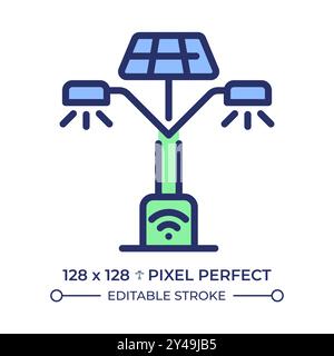 Smart lighting pixel perfect RGB color icon Stock Vector