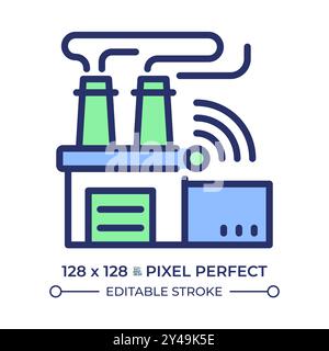 Smart industry pixel perfect RGB color icon Stock Vector