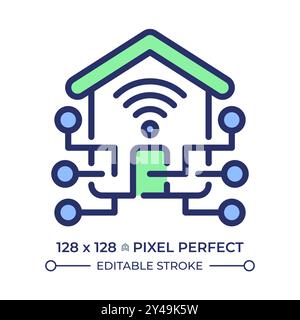 Smart home pixel perfect RGB color icon Stock Vector