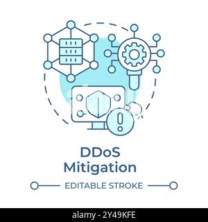 DDoS mitigation soft blue concept icon Stock Vector