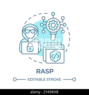 RASP soft blue concept icon Stock Vector