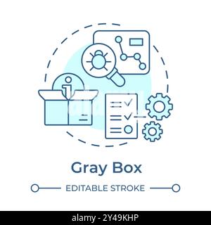 Gray box soft blue concept icon Stock Vector
