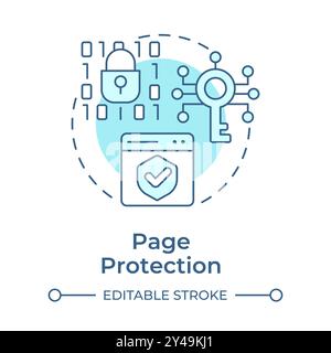 Page protection soft blue concept icon Stock Vector